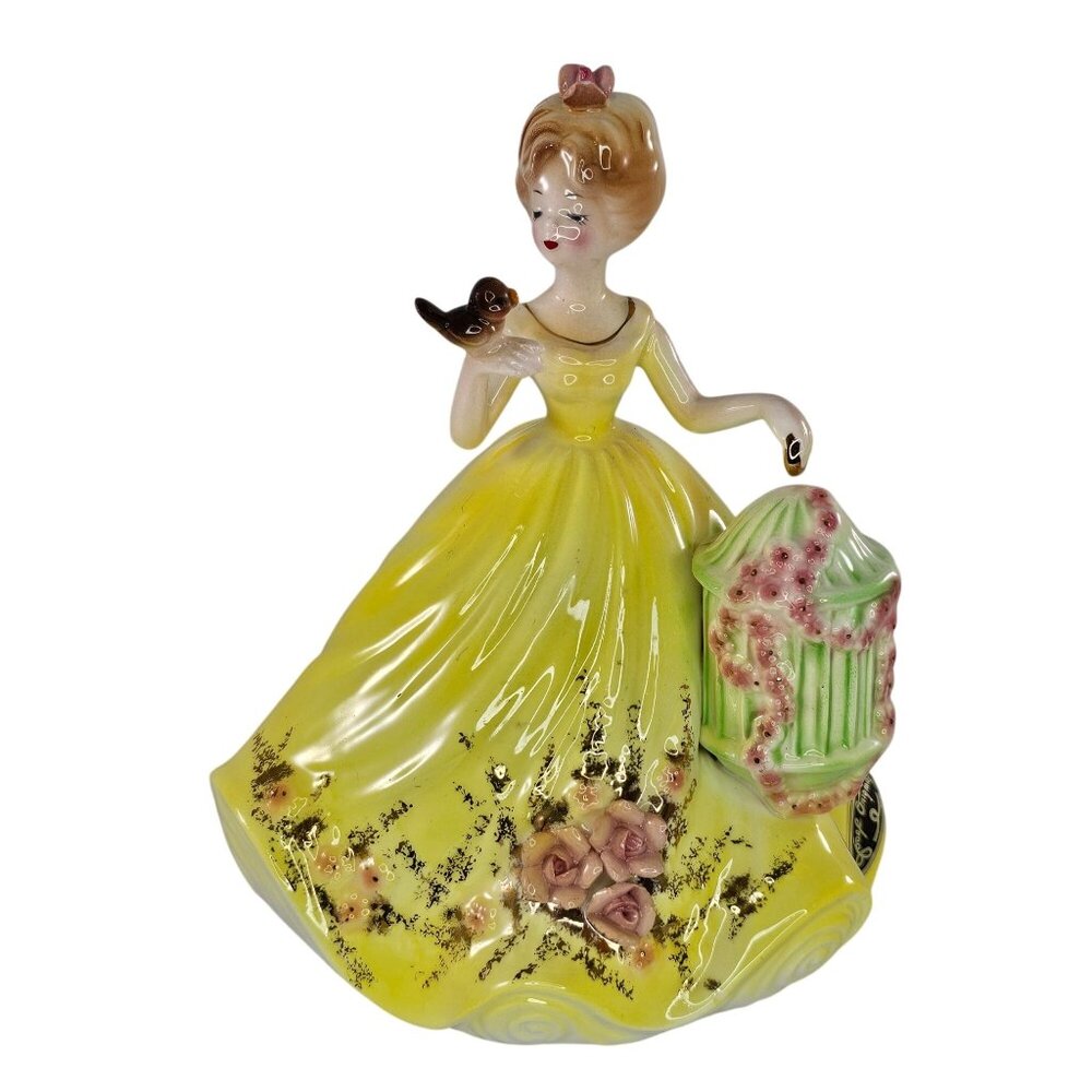 Rare Josef Originals Sweet Memories Series A Little Friend Bird Cage Lady Figure